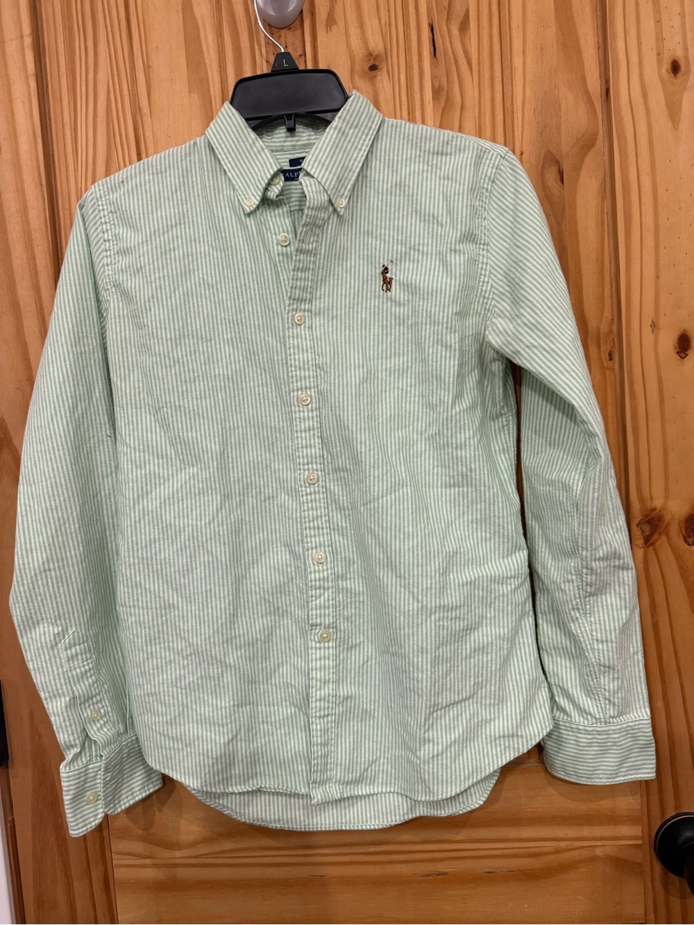 Ralph Lauren Mint Green Thin-Striped Button-Down Shirt